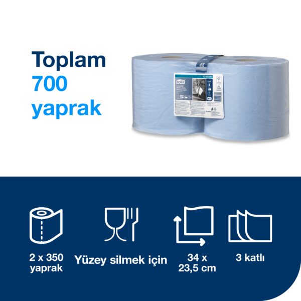 130081 Tork Endüstriyel Ağır Kirler Yüzey Silme Kağıdı Plus 3 Katlı 119m*2 - Görsel 5