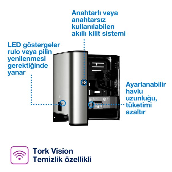 460001 Sensörlü Tork Matic® Hareketli Havlu Dispenseri Metal - Görsel 3