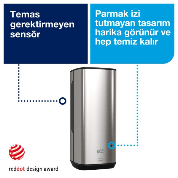 460009 Tork Sensörlü Köpük Sabun Dispenseri Metal - Görsel 3