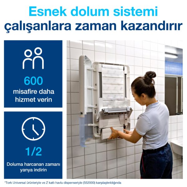 552500 Tork Peakserve™ Havlu Dispenseri Beyaz - Görsel 5