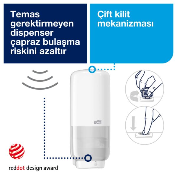 561600 Tork Sensörlü Köpük Sabun Dispenseri Beyaz - Görsel 3